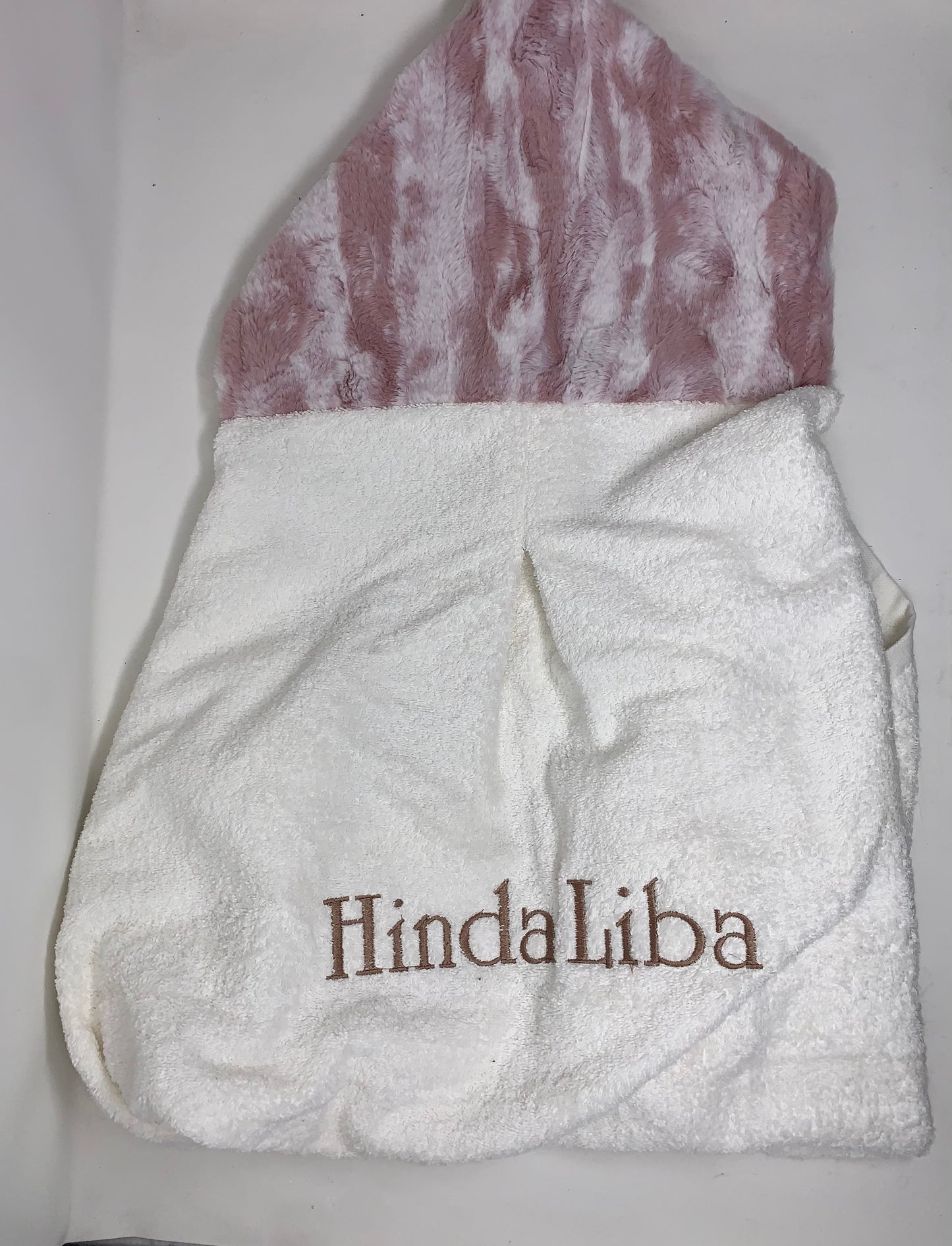 Minky hooded towel, Mouve/white