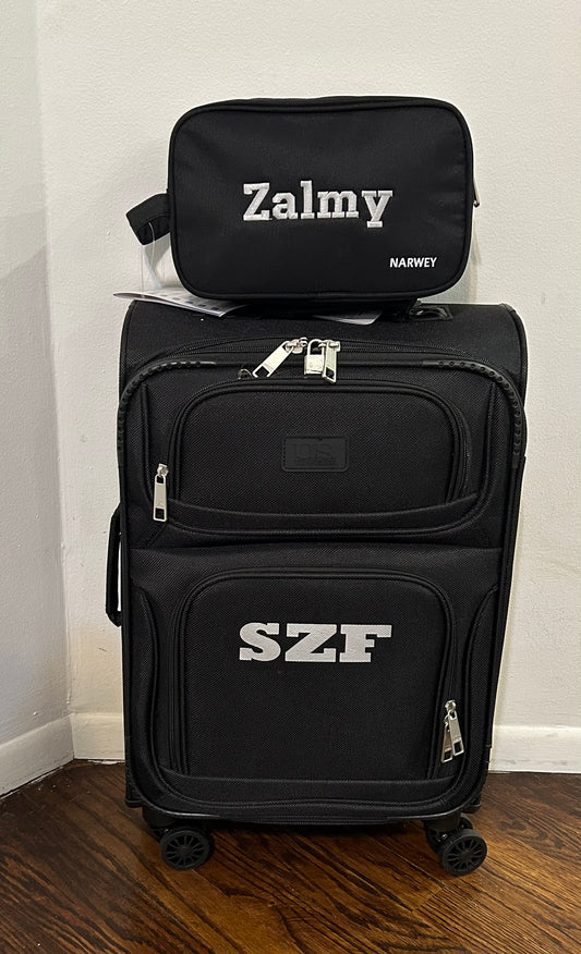 Suitcase + traveling cosmetic bag
