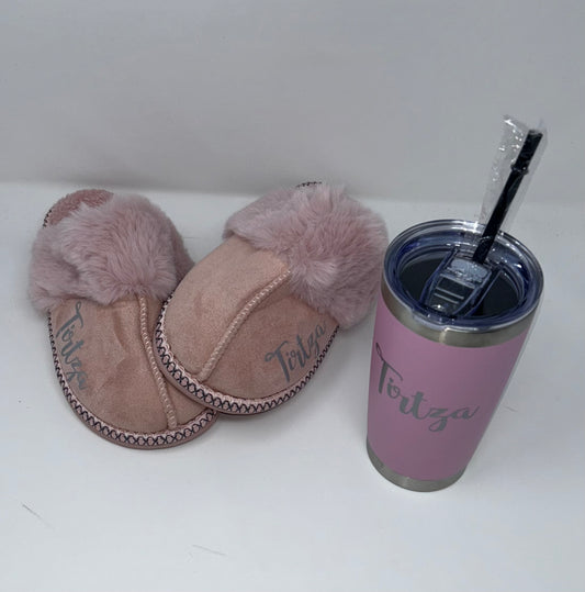 Slippers and tumbler combo