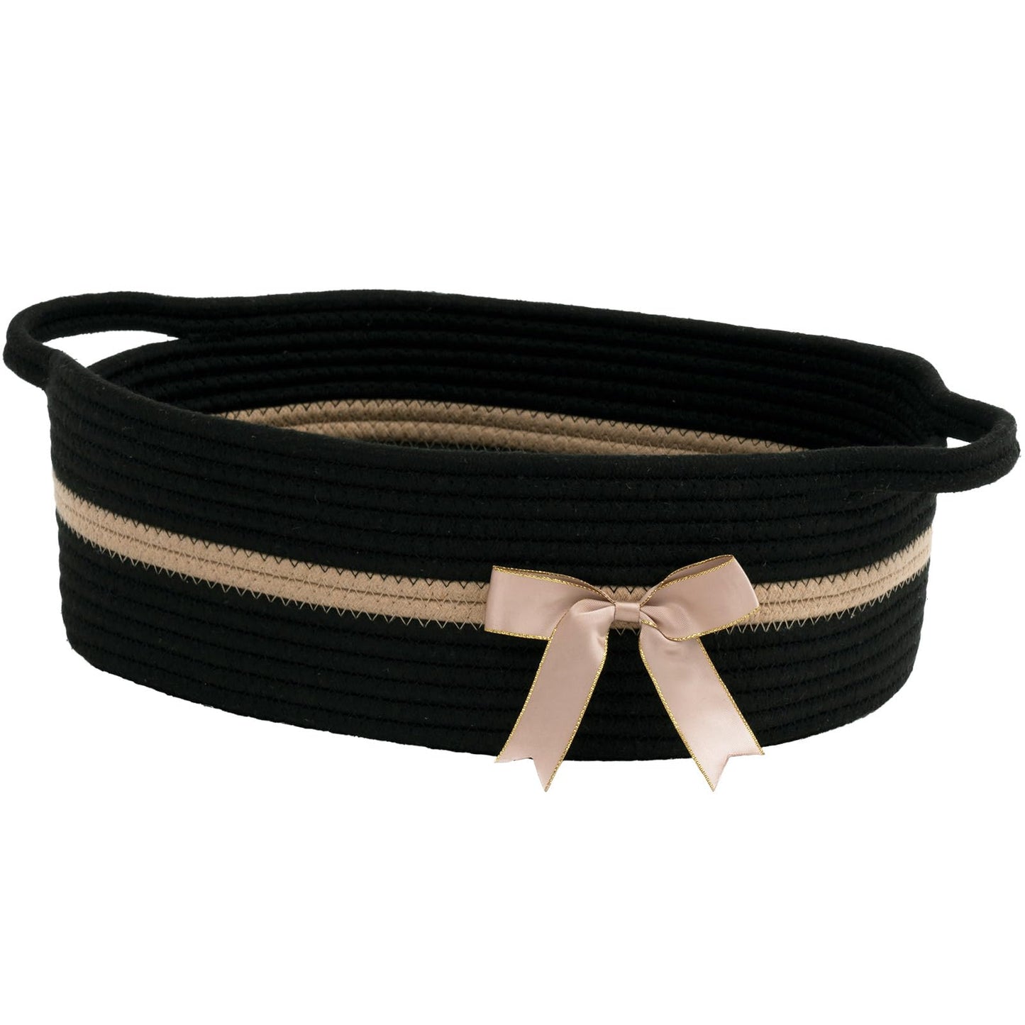 CHICVITA Storage Baskets for Gifts Empty, Gift Basket for Christmas, Small Woven Burr Basket for Towels Baby Toys, Decorative Rope Baskets for Nursery Living Room, Grey, 13 x 9.8 x 5 inches