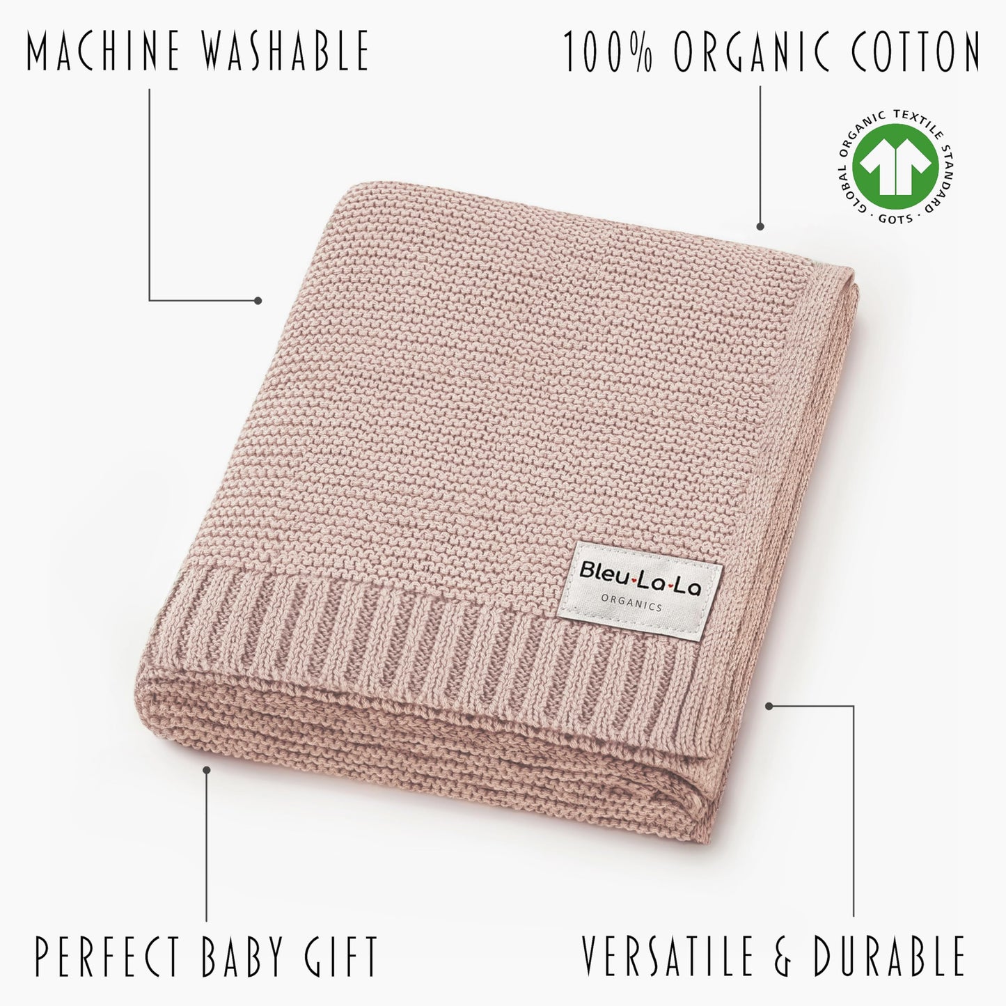 Organic Receiving Swaddle Blanket - 100% Luxury Organic Cotton