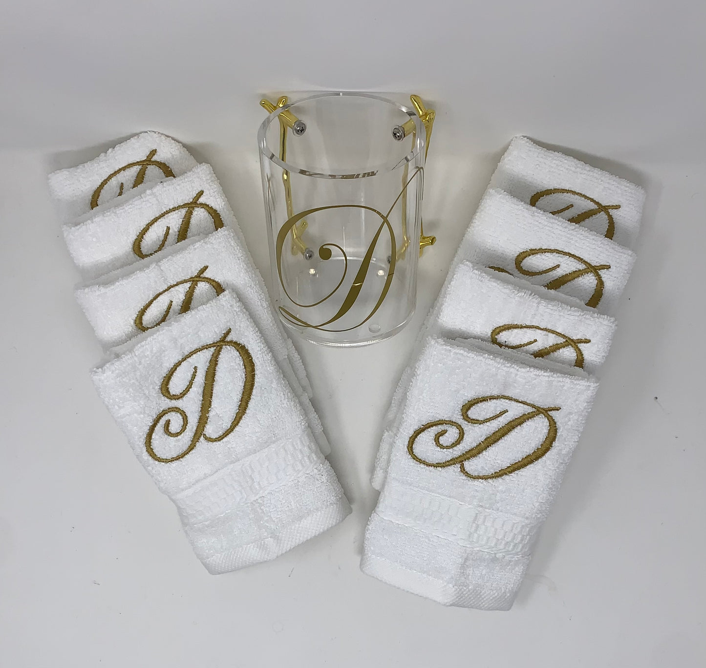 Lucite kvort + 8 fingertip towels