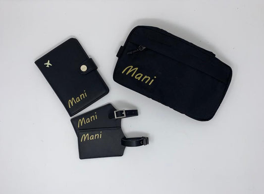 Travel bundle! Cosmetic bag + passport holder+ 2 luggage tags