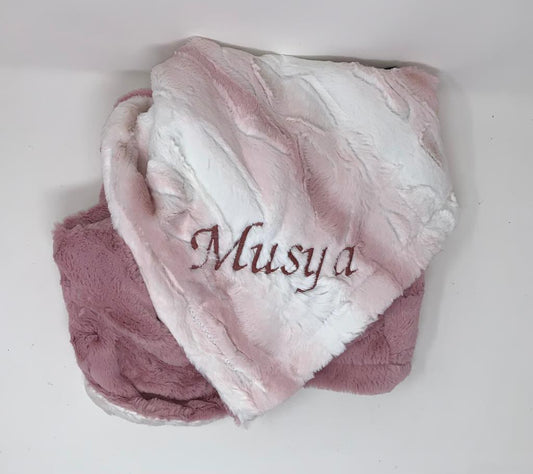 Plush Minky blanket, girls. Personalization included