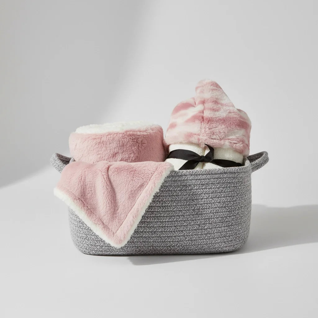 Ultimate Baby Gift Bundle: Hooded Towels, Blankets, Basket - personalization included