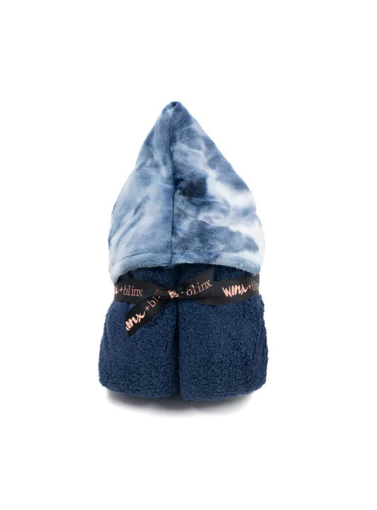 TieDye Navy Minky Hooded Towel