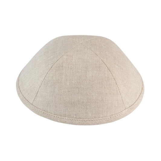 IKIPPAH TAN LINEN YARMULKE - Personalization included